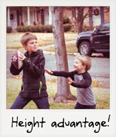 Height advantage!