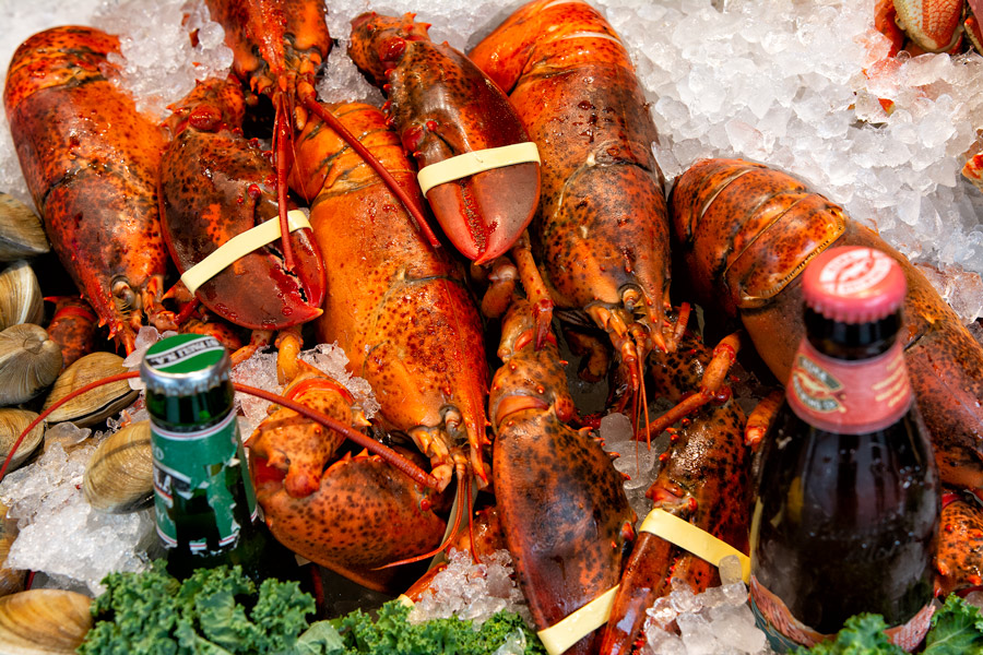Beer and lobsters photo