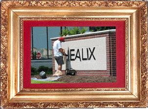 Our sign being installed!