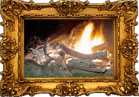 A bonfire ablaze!