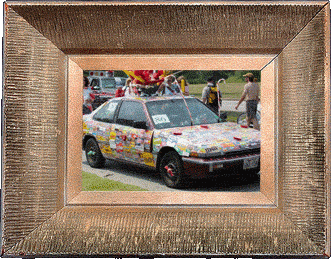 A candy wrapper art car!