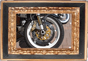 A motorcycle wheel!