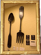 A giant spoon and fork!