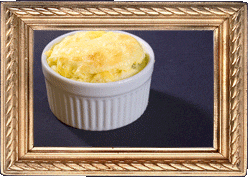 A cheese souffle! A cheese souffle!