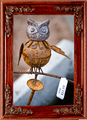 A metal owl! A metal owl!