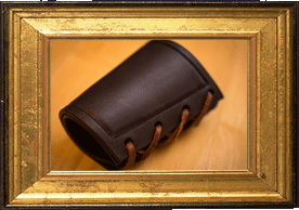 Brown leather bracers!