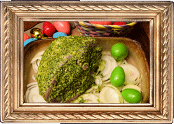 Green eggs and lamb! Green eggs and lamb!
