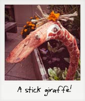 A stick giraffe!