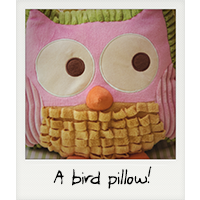 A bird pillow!