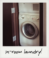 In-room laundry! In-room laundry!