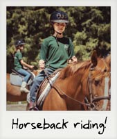 Riding horseback!