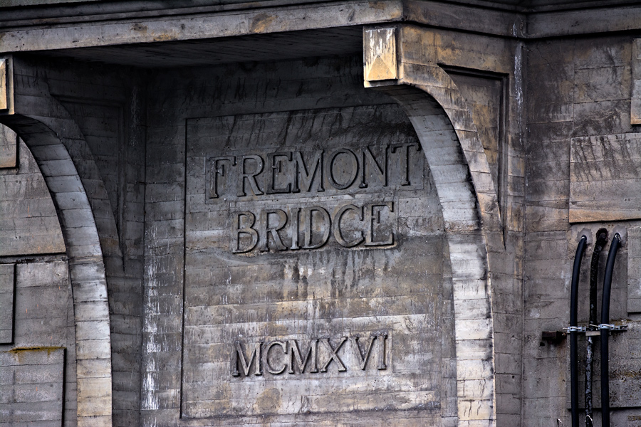 Fremont street bridge buttress photo Seattle