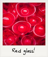 Red glass flowers!