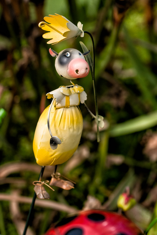 Yellow cow sculpture photo