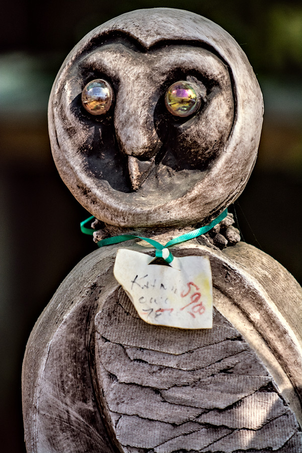 Stone owl sculpture photo