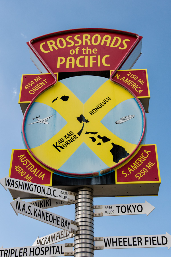 Crossroads of the Pacific sign in Pearl Harbor photo