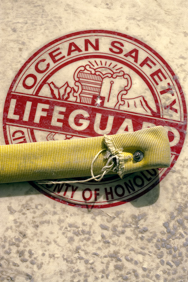 Surboard with lifeguard logo in Hawaii photo