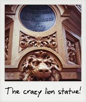 The crazy lion statue!