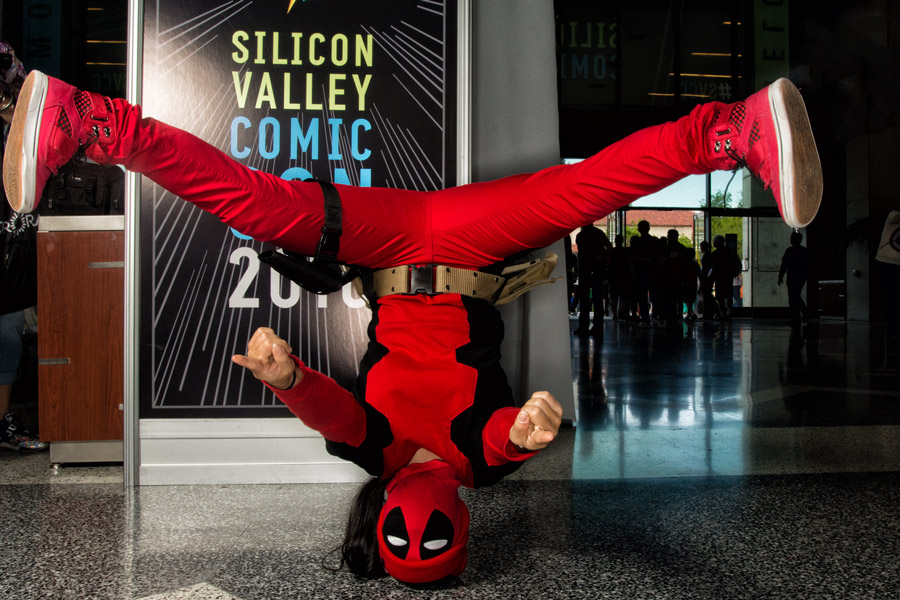 Break dancing Deadpool photo