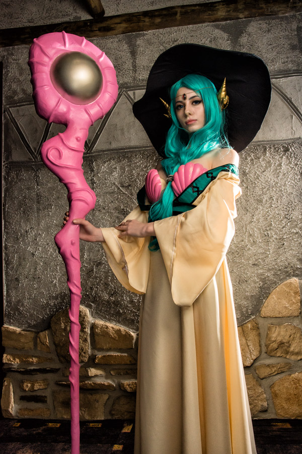 Pink staff wizard cosplay photo