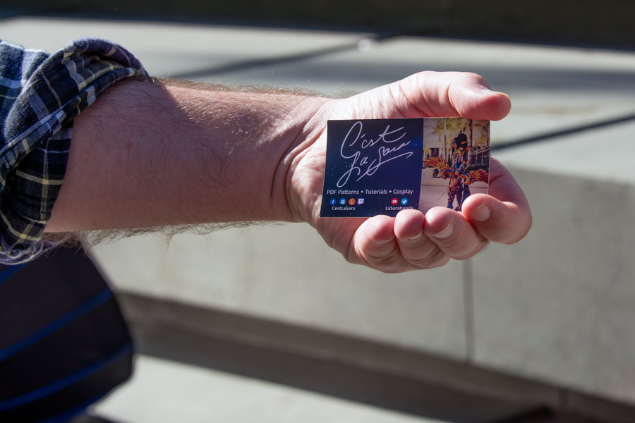 Cosplay business card photo