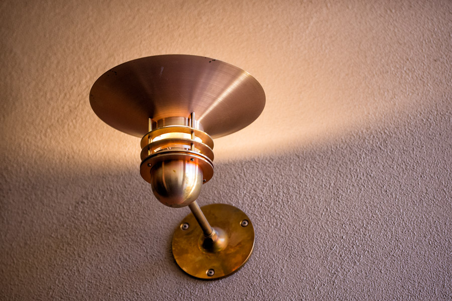 Hoover dam art deco gold lamp photo