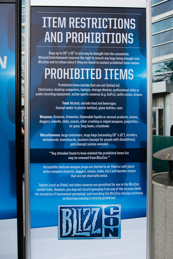 Prohibited sign Blizzcon 2017 photo