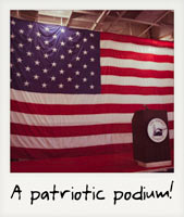 A patriotic podium!