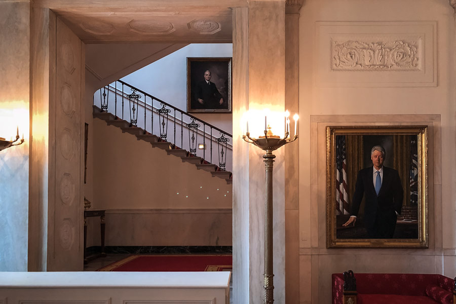 Truman and Clinton portrait photo