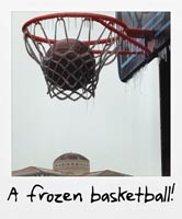A frozen basketball!