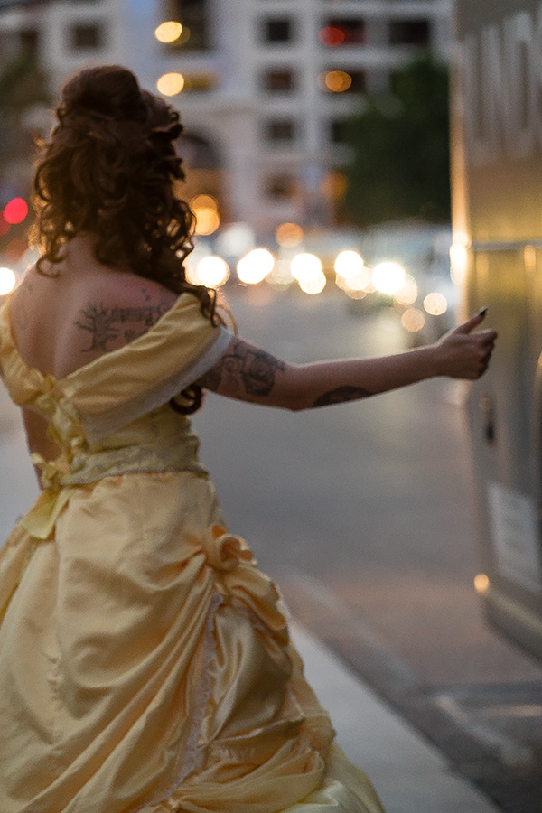 Belle hitchhiking at San Diego Comic-Con 2015!