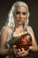 Daenerys Targaryen with dragon egg cosplay photo