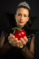 Evil Disney Queen holding apple cosplay photo
