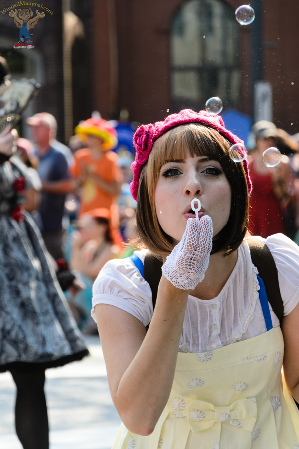 Blowing bubbles at Dragon Con 2015!