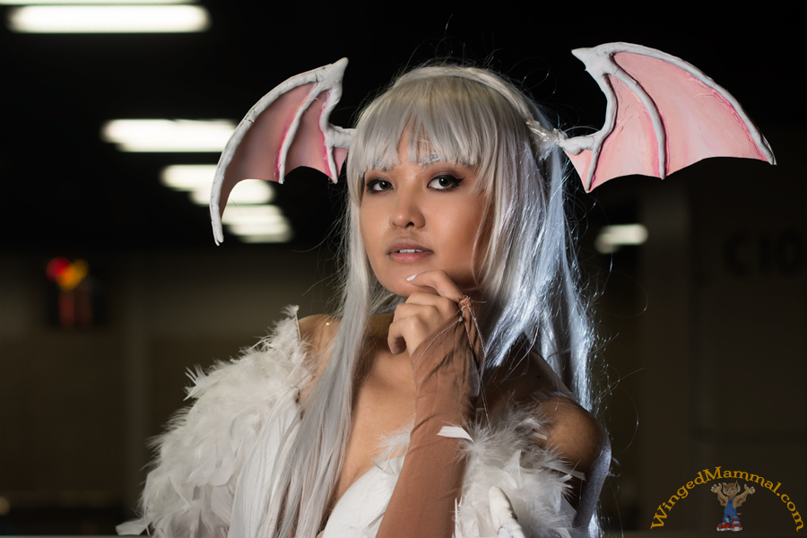 A picture of Morrigan Aensland white variant cosplay at PAX South 2015!
